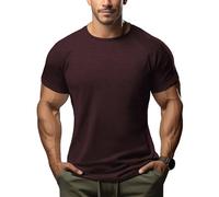 ineepor Lana Merino Camisetas Manga Corta Hombre Deporte Running Basica T-Shirt Proteccion Solar Cooling Transpirable Reductora Camiseta Verano Gym Crossfit Trabajo