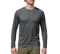 ineepor Lana Merino Camisetas Manga Larga Hombre Deporte Running Basica T-Shirt Protección Solar Cooling Transpirable Reductora Camiseta Gym Crossfit Trabajo
