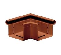 INEFA Ángulo para canalón 90 grados ángulo exterior en forma de caja, PVC 68mm rebordemarrón exterior, pieza de unión accesorios para canalón,made in Germany