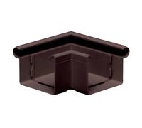 INEFA Ángulo para canalón 90 grados en forma de caja ángulo exterior, PVC 68mm rebordemarrón oscuro exterior, pieza de unión accesorios para canalón,made in Germany