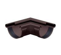 INEFA Ángulo para canalón Ángulo exterior semicircular de 90 grados, PVC 125mm rebordemarrón oscuro exterior, pieza de unión accesorios para canalón,made in Germany