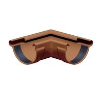 INEFA Canalón Ángulo 90 grados semicircular exterior, PVC 125mmmarrón reborde exterior, pieza de unión canalón accesorios,made in Germany