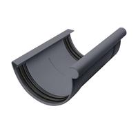 INEFA Conector de canalón semicircular, 100mm antracita Conector de canalón de plástico PVC-U, fácil instalación,made in Germany