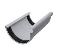 INEFA Conector de canalón semicircular, PVC 125mm Gris Conector de canalón, fácilmontaje enchufable,made in Germany
