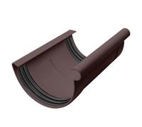 INEFA Conector de canalón semicircular, PVC 125mmmarrón oscuro Conector de canalón, fácilmontaje enchufable,made in Germany