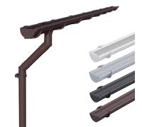 INEFA kit de canalón NW100 100mm PVC semicircular - canalón 3m marrón oscuro para 1 lado del tejado - desagüe pluvial para caseta carport