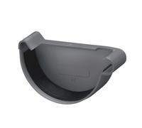 INEFA Pieza final de canalón semicircular, 100mm bien, antracita, PVC, accesorios para canalones, montaje enchufable sencillo, Made in Germany