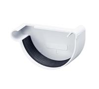 INEFA Pieza final de canalón semicircular, PVC 100mm, izquierda Blanco Accesorios para canalón, fácilmontaje enchufable,made in Germany