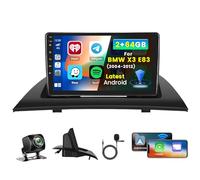 Inefala 2+64G Android 15 CarPlay Radio para BMW X3 E83 2004-2012, Pantalla Táctil de 9 Pulgadas con Inalámbrico CarPlay y Android Auto, Soporte Navegación GPS Mirror Link Bluetooth RDS AHD Wi-Fi DSP