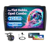 Inefala 2+64G Android 15 CarPlay Radio para Fiat Doblo 10-15/Opel Combo 11-18, Pantalla Táctil de 9'' con Inalámbrico CarPlay y Android Auto, Soporte Navegación GPS Mirror Link RDS AHD Wi-Fi DSP