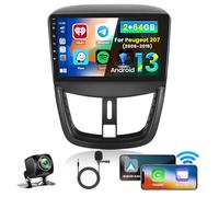 Inefala 2+64G Android 15 CarPlay Radio para Peugeot 207 207 CC 2006-2015, Pantalla Táctil de 9 Pulgadas con Inalámbrico CarPlay y Android Auto, Soporte Navegación GPS Mirror Link RDS AHD Wi-Fi DSP