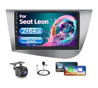 Inefala 2+64G Android 15 CarPlay Radio para Seat Leon 2005-2012, Pantalla Táctil de 9 Pulgadas con Inalámbrico CarPlay y Android Auto, Soporte Navegación GPS Mirror Link Bluetooth RDS AHD Wi-Fi DSP