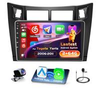 Inefala 2+64G Android 15 CarPlay Radio para Toyota Yaris 2006-2011, Pantalla Táctil de 9 Pulgadas con Inalámbrico CarPlay y Android Auto, Soporte Navegación GPS Mirror Link Bluetooth RDS AHD Wi-Fi DSP