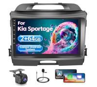Inefala 2+64G Radio para Kia Sportage 2010-2016 Android 15，9'' Pantalla Táctil con Inalámbrico CarPlay y Android Auto Navegación GPS Mirror Link Bluetooth RDS Wi-Fi DSP AHD Cámara de Visión Trasera