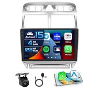 Inefala 4+128G Radio para Peugeot 307 2002-2013 Android 15 mit 9'' In-Cell Pantalla con Wireless Carplay y Android Auto Mirror Link Radio FM/RDS GPS WiFi Bluetooth SWC Cámara Inversa
