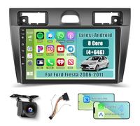 Inefala 8 Núcleos 4+64G Android 15 Radio para Ford Fiesta 2006-2011, 9 Pulgadas HD Pantalla Táctil con Inalámbrico CarPlay y Android Auto, Navegación GPS, AHD Cámara Trasera, FM/RDS, Bluetooth