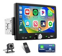 Inefala Autoradio 1 DIN con CarPlay Android Auto, 7" Panralla Radio Coche Bluetooth con FM Radio, Lien Miroir, SWC, EQ, USB, Type-C Charge, Cámara Trasera, Mic
