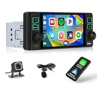 Inefala Autoradio 1 DIN con CarPlay Sans Fil Android Auto, 5.1" Panralla Radio Coche Bluetooth con FM Radio, Lien Miroir, SWC, EQ, USB, Type-C Charge, Cámara Trasera, Mic