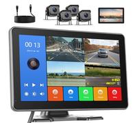 Inefala Cámara de Marcha atrás 4 con Monitor IPS HD de 10,1 Pulgadas, matrícula IP69, cámara de Marcha atrás Impermeable para Coches, Camiones, Furgonetas y SUV con visión Nocturna