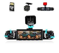 Inefala Dashcam Coche 4 Canales, 360°Dash CAM 1080P Delantera y Trasera Izquierda Derecha con Tarjeta SD de 64GB, Cámara para Coche con Sensor-G Grabación en Bucle Visión Nocturna