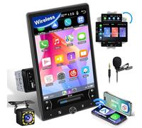 Inefala Radio 1 DIN con Pantalla Táctil Giratoria de 10,4 Pulgadas Soporte CarPlay Inalámbrico y Android Autoradio, Bluetooth, Mirror Link, FM/USB/EQ/AUX, Cámara de Visión Trasera