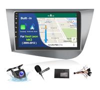 Inefala Radio Coche para Seat Leon MK2 2005-2012, 2G+64G Android 13, Wireless Carplay & Android Auto, 9" Pantalla Autoradio 2 DIN con GPS/WiFi/Bluetooth/RDS/FM/SWC Mic Cámara Visión Trasera