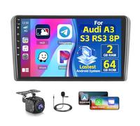 Inefala Radio para Audi A3 2003-2012/Audi S3 8P 2006-2012/Audi RS3 2011-2012 Android 15 (2+64G) con Wireless Carplay y Android Auto, 9'' Pantalla Táctil Estéreo Radio con Bluetooth 26UI EQ GPS FM/RDS