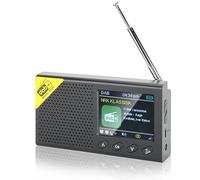 Inefala Radios Digital Dab Plus, Dab Radio Portátil con Bluetooth, Radio FM Recargable, Reloj de Alarma Dual, Temporizador de Apagado, Pantalla Grande a Color de 2,4", 20 Estaciones Preestablecidas