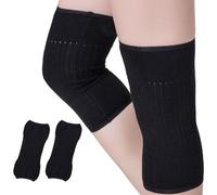 iNelihoo Calentador de rodilla elástico de cachemira, de punto, antideslizante, para artritis, rodilleras, terapia de artritis, calentador de rodilla, suave, para mujer, hombre, alivio del dolor