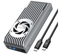 ineo USB4.0 M.2 NVMe 40Gbps Enlcosure, Carcasa de Aluminio Completa con Ventilador de refrigeración, Compatible con Thunderbolt 3/4 USB 3.2/3.1/3.0