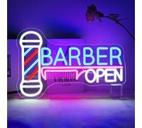 ineonlife Barber Open Neon LED,Open Luces Neon para Decoración de Pared,Letrero Led para Peluquería,Apertura de Salón de Belleza