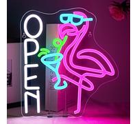 ineonlife Flamingo Open Neon Led,Flamingo Luces Neon Para Decoración De Pared,Letrero Led Para Tienda De Bebidas,Bar De Cócteles,Tabernas,Bares,Clubes,Taberna De Playa