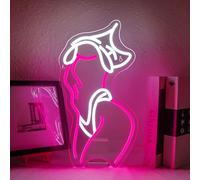 ineonlife Letrero de neón sexy femenino, luces de neón de mujer rosa blanco sexy, letrero LED de dama sexy, luz rosa iluminada para dormitorio, bar, cueva del hombre, café, decoración de pared para