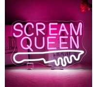 ineonlife Scream Queen Neon,Luces Neon para Decoración de Paredes,Letrero Led para Habitaciones de Niñas,Dormitorios,Fiestas,Salas de Belleza