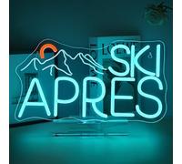 ineonlife Ski Apres Neon Led, Esquiar Después Luces Neon Para Pared,Letrero Led Ideal Para Tiendas De Esquí,Estaciones De Esquí,Eventos De Esquí,Fiestas,Dormitorios,Decoración Del Hogar Y Regalos