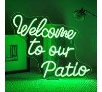 ineonlife Welcome To Our Partio Neon Led,Partio Luces Neon Para Decoración De Pared,Letrero Led Con Letras Para Balcón,Boda,Compromiso,Fiesta,Cena,Restaurante,Jardín