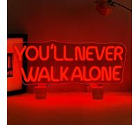 ineonlife You'll Never Walk Alone Neon Led, Niñas Luces Neon para Decoración pared Letra, Letrero Neón Dormitorio de Niñas,Led Letras para Niña, Agencias de Viaje,Juego,Fiesta,Regalo