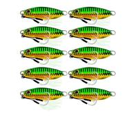INEOUT 10 Unids/Set Metal Jig Cuchara Señuelo Cebo Artificial Shore Lento Jigging Aparejos De Pesca De Lubina 10g 15g 20g 30g 40g 50g(A 10 pcs Bait,40G)