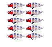 INEOUT 10 Unids/Set Metal Jig Cuchara Señuelo Cebo Artificial Shore Lento Jigging Aparejos De Pesca De Lubina 10g 15g 20g 30g 40g 50g(C 10 pcs Bait,15G)
