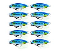 INEOUT 10 Unids/Set Metal Jig Cuchara Señuelo Cebo Artificial Shore Lento Jigging Aparejos De Pesca De Lubina 10g 15g 20g 30g 40g 50g(H 10 pcs Bait,15G)