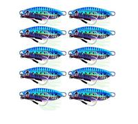 INEOUT 10 Unids/Set Metal Jig Cuchara Señuelo Cebo Artificial Shore Lento Jigging Aparejos De Pesca De Lubina 10g 15g 20g 30g 40g 50g(F 10 pcs Bait,10G)