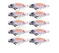 INEOUT 10 Unids/Set Metal Jig Cuchara Señuelo Cebo Artificial Shore Lento Jigging Aparejos De Pesca De Lubina 10g 15g 20g 30g 40g 50g(J 10 pcs Bait,10G)