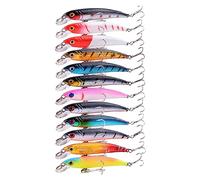 INEOUT 12 PCS Señuelos De Pesca Cebo 3D Eye 8 Cm / 5g Minnow Crankbait Wobblers Perch Cebo Artificial Pike Carp Bait Swim Bait Señuelo De Pesca