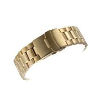 INEOUT Banda de reloj de extremo curvo 18 mm 20 mm 22 mm 24 mm de reemplazo de relojes Strap Secure Step Steel Steel Pulsera Pulsera con Pines (Color : Gold, Size : 22mm)