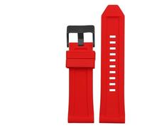 INEOUT Banda de reloj de goma de silicona 24 mm 26 mm 28 mm compatible con diesel DZ4496 DZ4427 DZ4487 DZ4323 DZ4318 DZ4305 Relojes for hombre correa (Color : Red black buckle, Size : 24mm)