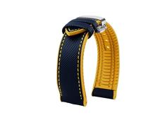 INEOUT Compatible con Breitling Compatible con Omega Compatible con IWC Mark Correa de reloj inferior de caucho amarillo de nailon Correa de 20 mm 22 mm 23 24 mm Correa de reloj impermeable for hombre