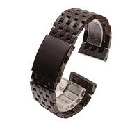 INEOUT Correa De Acero Inoxidable Plateada Negra 24mm 26mm 28mm 30mm Correa De Reloj De Metal Compatible Con Diesel DZ4283 DZ7221 DZ7257 DZ7334 Correa De Reloj(28mm Black)