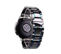 INEOUT Correa De Cerámica De Acero De 20 Mm Y 22 Mm Compatible Con Samsung Galaxy Watch4 5 40 Mm 45 44 Mm Pro Watch Band Pulsera Compatible Con Huawei Belt Bracelet(Black and blue,20mm)