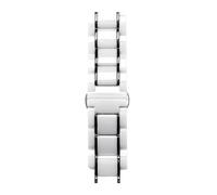 INEOUT Correa De Cerámica De Acero De 20 Mm Y 22 Mm Compatible Con Samsung Galaxy Watch4 5 40 Mm 45 44 Mm Pro Watch Band Pulsera Compatible Con Huawei Belt Bracelet(White and black,24mm)