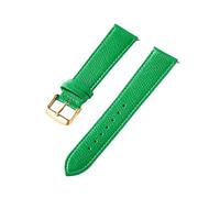 INEOUT Correa De Cuero Con Estampado De Palma, Correa De Reloj De Piel De Vaca Auténtica Hecha A Mano, Pulsera De Reloj For Hombre Y Mujer, Azul, Amarillo, Marrón Y Marrón (Color : Green gold buckle